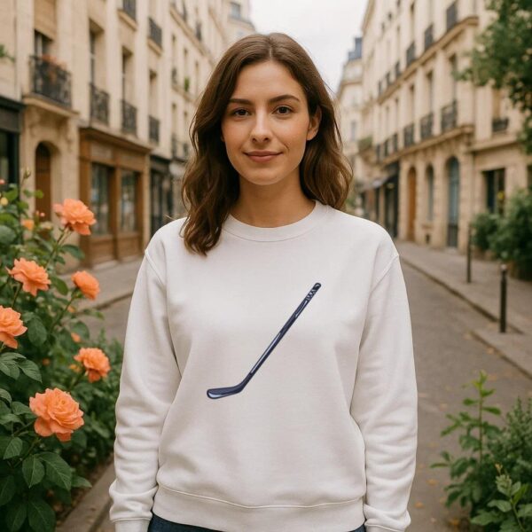 Simple Hockey Stick Illustration Sweatshirt - Image 4