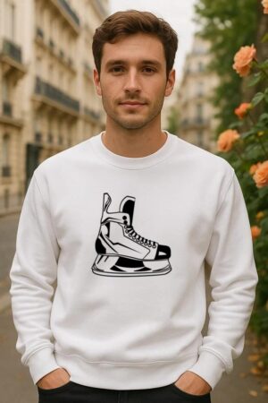 Single Ice Hockey Skates High Contrast Sweatshirt