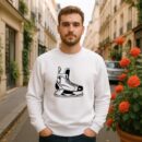 Single Ice Hockey Skates High Contrast Sweatshirt