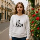 Single Ice Hockey Skates High Contrast Sweatshirt