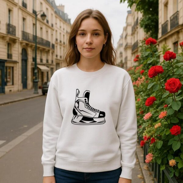 Single Ice Hockey Skates High Contrast Sweatshirt - Image 3