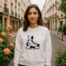 Single Ice Hockey Skates High Contrast Sweatshirt