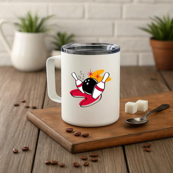 Spare Retro Bowling Insulated Coffee Mug 10oz - Image 3