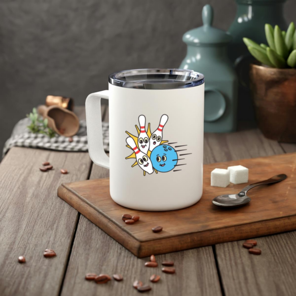 Spare Retro Cartoon Bowling Insulated Coffee Mug 10oz - Image 2