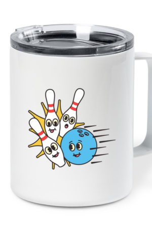 Spare Retro Cartoon Bowling Insulated Coffee Mug 10oz