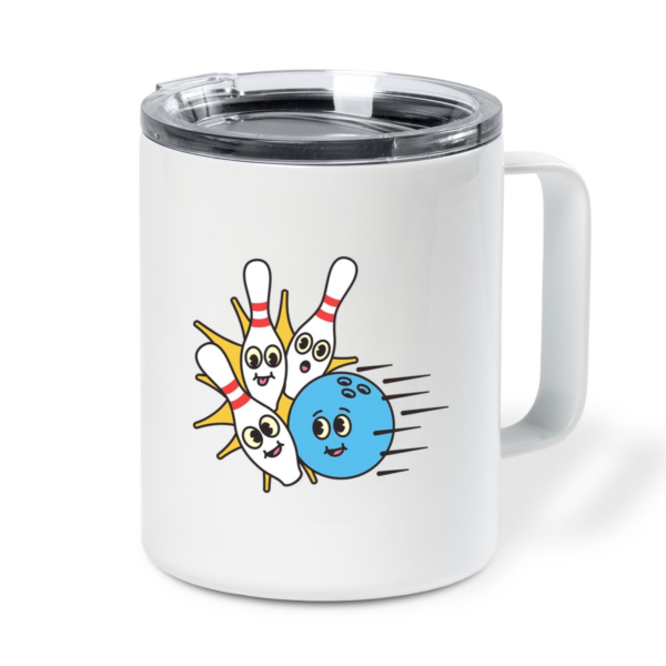Spare Retro Cartoon Bowling Insulated Coffee Mug 10oz