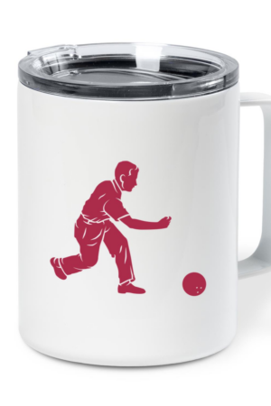 Teenager Bowling People Silhouette Insulated Coffee Mug 10oz