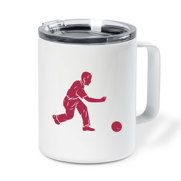 Teenager Bowling People Silhouette Insulated Coffee Mug 10oz