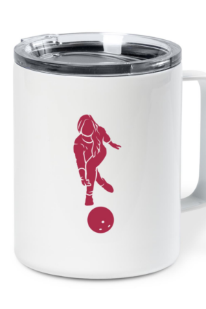Woman Bowling Silhouette Insulated Coffee Mug 10oz