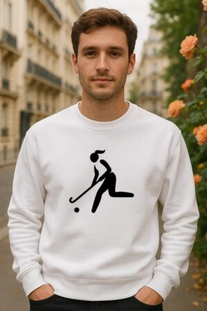 Woman Playing Field Hockey Sweatshirt