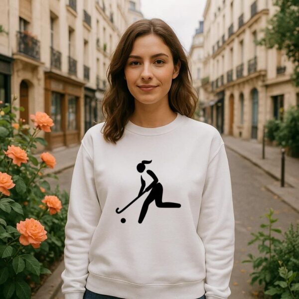 Woman Playing Field Hockey Sweatshirt - Image 4