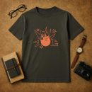 Bowling Filled Stroke Retro Ball And Pins T-Shirt