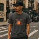 Bowling Filled Stroke Retro Ball And Pins T-Shirt