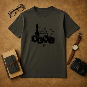 Bowling Filled Stroke Sign Lets Bowl T-Shirt