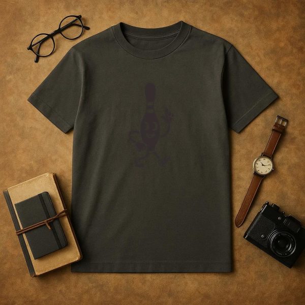 Bowling Pin Cut Out Retro Cartoon T-Shirt