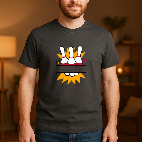 Bowling Pins Retro T-Shirt - Image 4