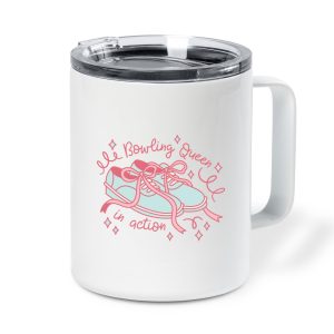 Bowling Queen Quote Design Insulated Coffee Mug 10oz