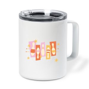 Bowling Retro Flat Pins Insulated Coffee Mug 10oz