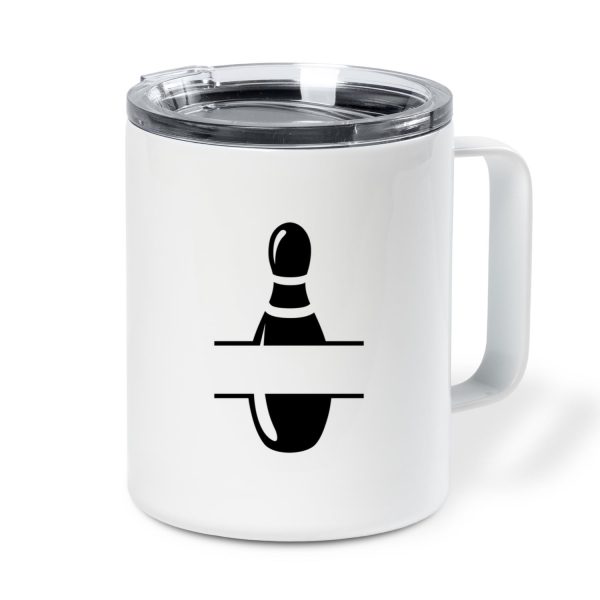 Bowling Sport Pin Label Insulated Coffee Mug 10oz