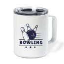 Bowling Strike Badge Insulated Coffee Mug 10oz