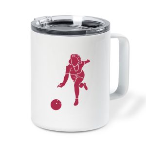 Bowling Woman Silhouette Insulated Coffee Mug 10oz