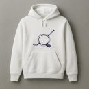 Hockey Stick And Disk Label Cut Out Hoodie