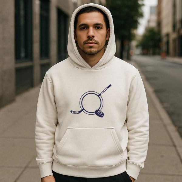 Hockey Stick And Disk Label Cut Out Hoodie - Image 4