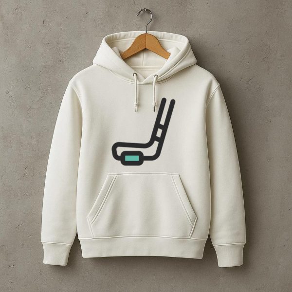 Hockey Stick And Puck Icon Hoodie - Image 3