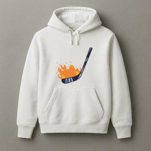Hockey Stick On Fire Illustration Hoodie