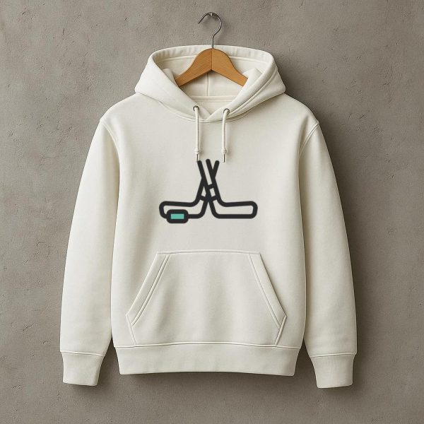 Hockey Sticks And Puck Icon Hoodie - Image 3