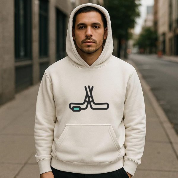 Hockey Sticks And Puck Icon Hoodie - Image 4