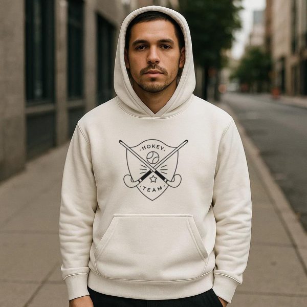 Hockey Team Stick Ball Star Badge Stroke Hoodie - Image 4