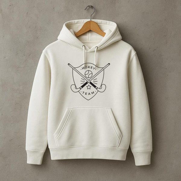 Hockey Team Stick Ball Star Badge Stroke Hoodie - Image 3