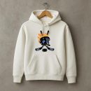 Ice Hockey Helmet And Sticks On Fire Hoodie