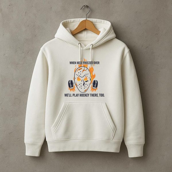 Ice Hockey Helmet Badge Quote Flat Hoodie - Image 3