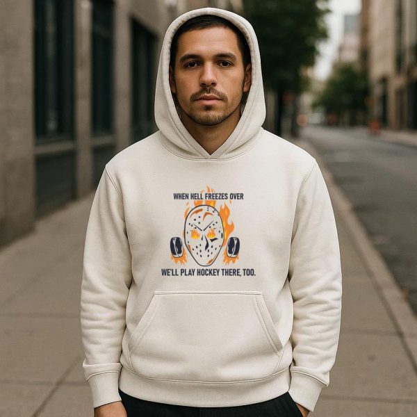 Ice Hockey Helmet Badge Quote Flat Hoodie - Image 4