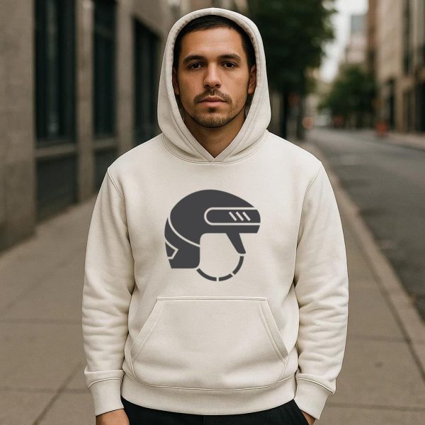 Ice Hockey Helmet Flat Icon Hoodie - Image 4