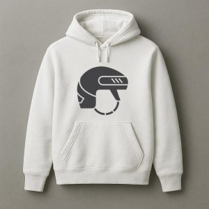 Ice Hockey Helmet Flat Icon Hoodie