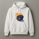 Ice Hockey Helmet On Fire Illustration Hoodie