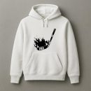 Ice Hockey On Fire High Contrast Hoodie