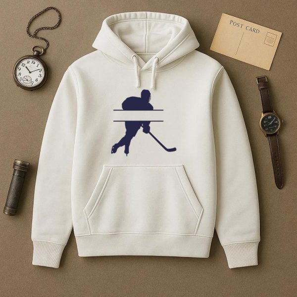 Ice Hockey Player Label Silhouette Hoodie - Image 2