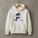 Ice Hockey Player Label Silhouette Hoodie