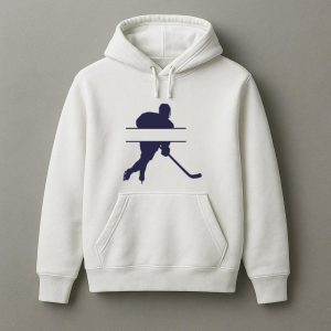 Ice Hockey Player Label Silhouette Hoodie