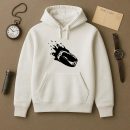 Ice Hockey Puck On Fire High Contrast Hoodie