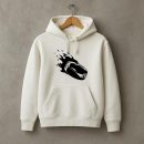Ice Hockey Puck On Fire High Contrast Hoodie