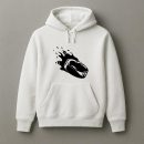 Ice Hockey Puck On Fire High Contrast Hoodie