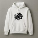 Ice Hockey Puck With Flowers High Contrast Hoodie