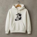 Ice Hockey Skate On Fire High Contrast Hoodie