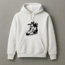 Ice Hockey Skate On Fire High Contrast Hoodie