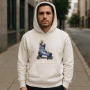 Ice Hockey Skate With Flowers Illustration Hoodie